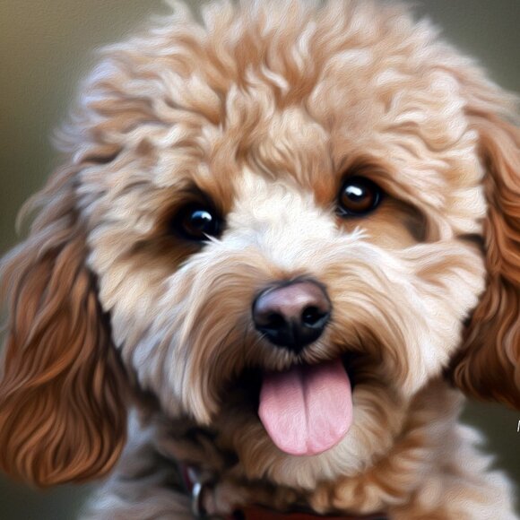 16x20 Goldendoodle Puppy Dog Best Friend Watercolor Oil Painting Art Poster‎ - Picture 4 of 4